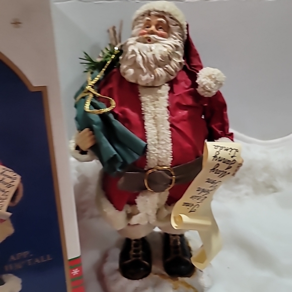 VTG Kurt S. Adler Santa's World Fabric Mache 12" Centerpiece Figurine in OG Box - Picture 4 of 16